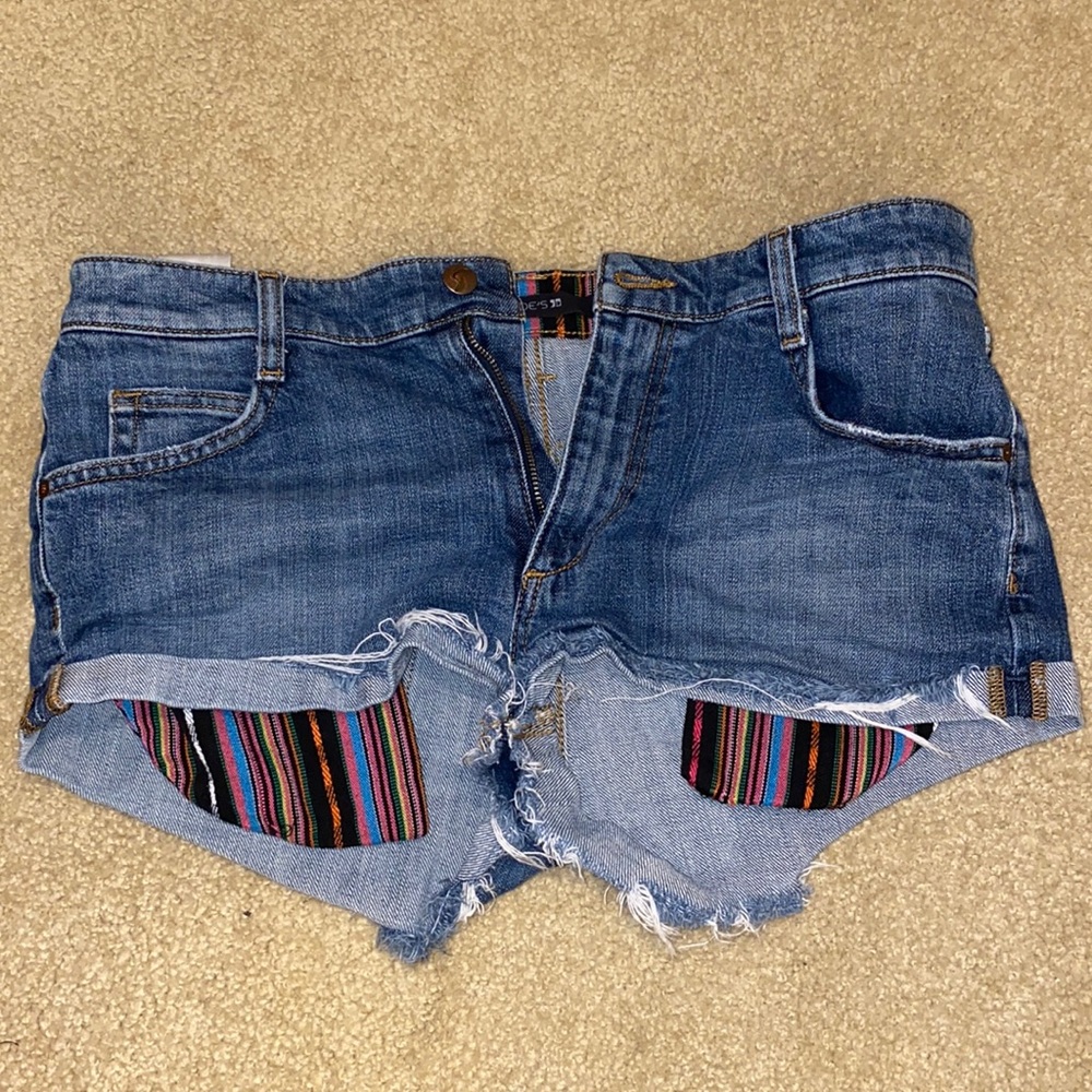 Multicolored striped lined Joe’s Jeans shorts